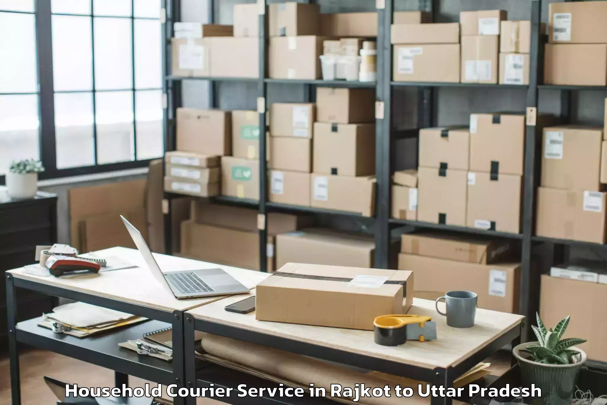 Book Rajkot to Karwi Household Courier Online